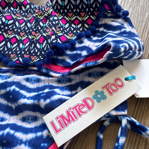 Limited Too UPF 50+ bikini navy and white - Picture 3 of 6